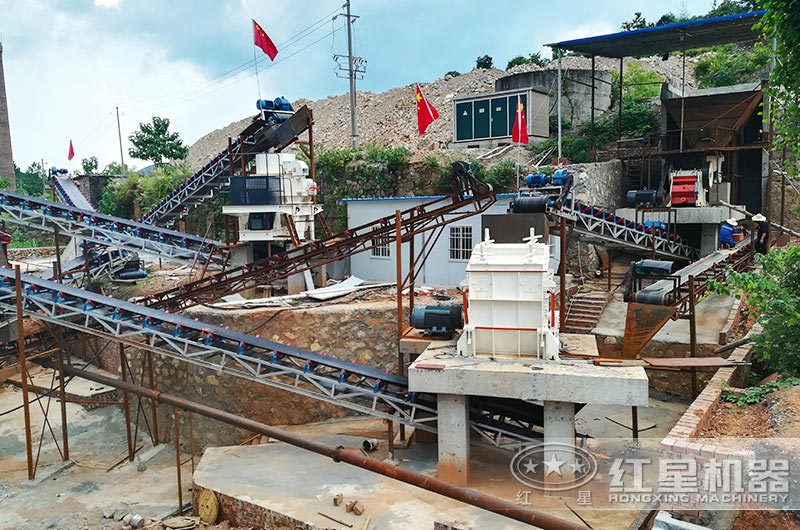 顎破+反擊破+制砂機(jī)現(xiàn)場